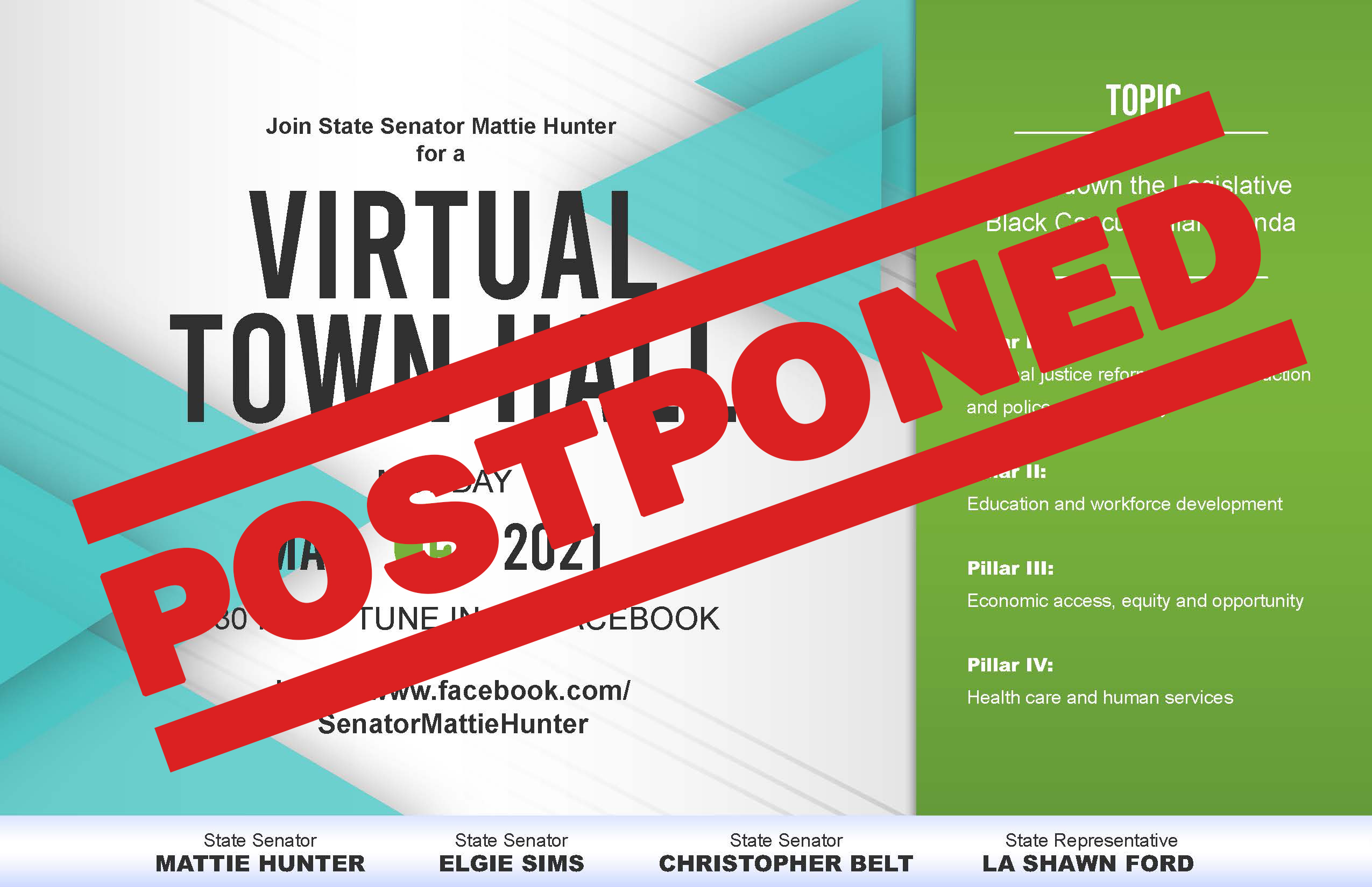 4 pillars town hall Postponed